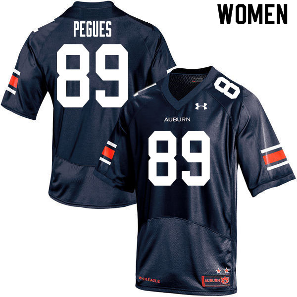 Women's Auburn Tigers #89 J.J. Pegues Navy 2020 College Stitched Football Jersey